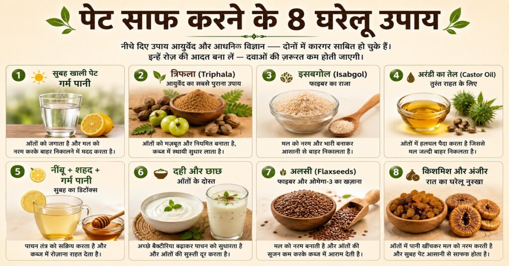 पेट साफ करने के 8 घरेलू उपाय
