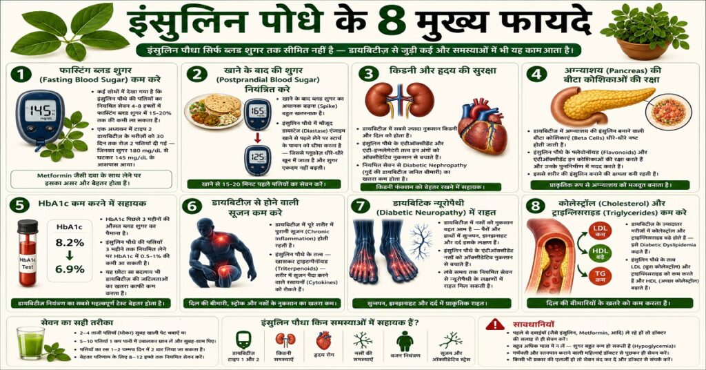 इंसुलिन पौधे के 8 मुख्य फायदे