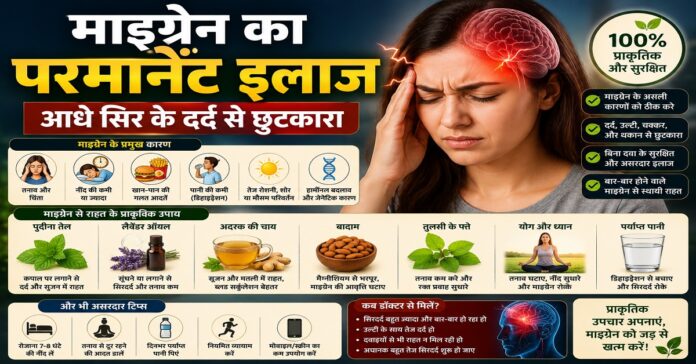 माइग्रेन का परमानेंट इलाज: आधे सिर के दर्द से छुटकारा