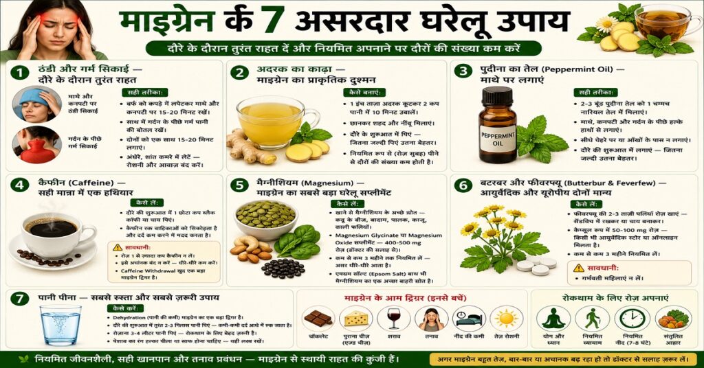 माइग्रेन के घरेलू उपाय