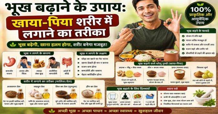 भूख बढ़ाने के उपाय: खाया-पिया शरीर में लगाने का तरीका भूख बढ़ाने के उपाय: खाया-पिया शरीर में लगाने का तरीका