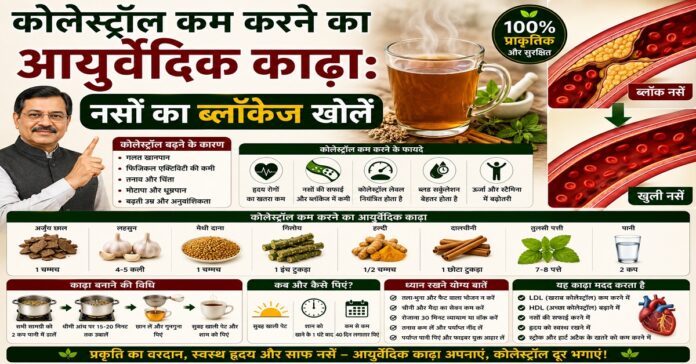 कोलेस्ट्रॉल कम करने का आयुर्वेदिक काढ़ा: नसों का ब्लॉकेज खोलें कोलेस्ट्रॉल कम करने का आयुर्वेदिक काढ़ा: नसों का ब्लॉकेज खोलें