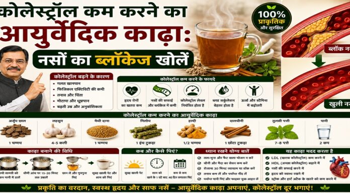 कोलेस्ट्रॉल कम करने का आयुर्वेदिक काढ़ा: नसों का ब्लॉकेज खोलें कोलेस्ट्रॉल कम करने का आयुर्वेदिक काढ़ा: नसों का ब्लॉकेज खोलें