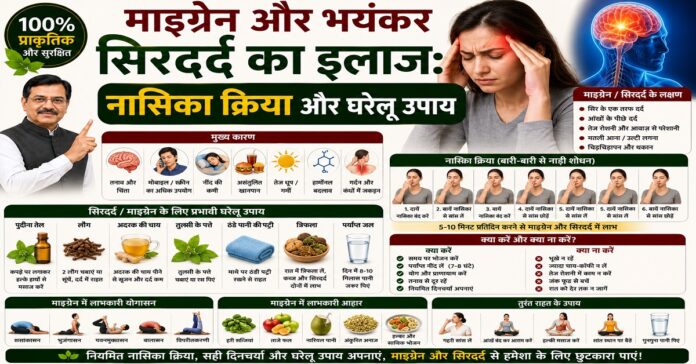माइग्रेन और भयंकर सिरदर्द का इलाज: नासिका क्रिया और घरेलू उपाय