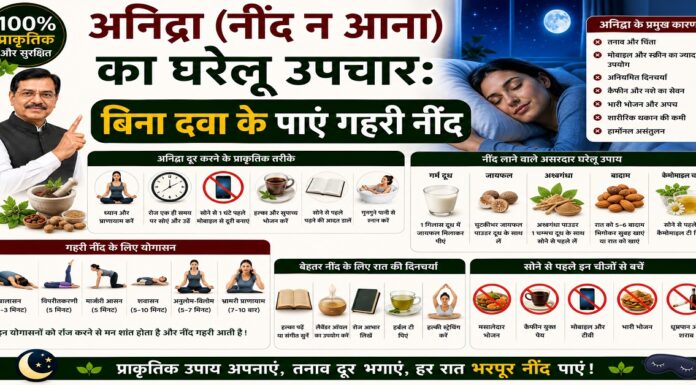 अनिद्रा (नींद न आना) का घरेलू उपचार: बिना दवा के पाएं गहरी नींद अनिद्रा (नींद न आना) का घरेलू उपचार: बिना दवा के पाएं गहरी नींद