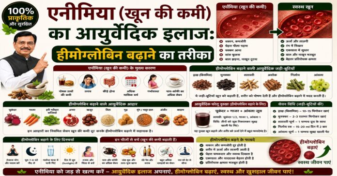 एनीमिया (खून की कमी) का आयुर्वेदिक इलाज: हीमोग्लोबिन बढ़ाने का तरीका