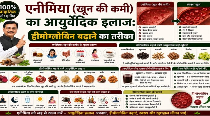 एनीमिया (खून की कमी) का आयुर्वेदिक इलाज: हीमोग्लोबिन बढ़ाने का तरीका एनीमिया (खून की कमी) का आयुर्वेदिक इलाज: हीमोग्लोबिन बढ़ाने का तरीका