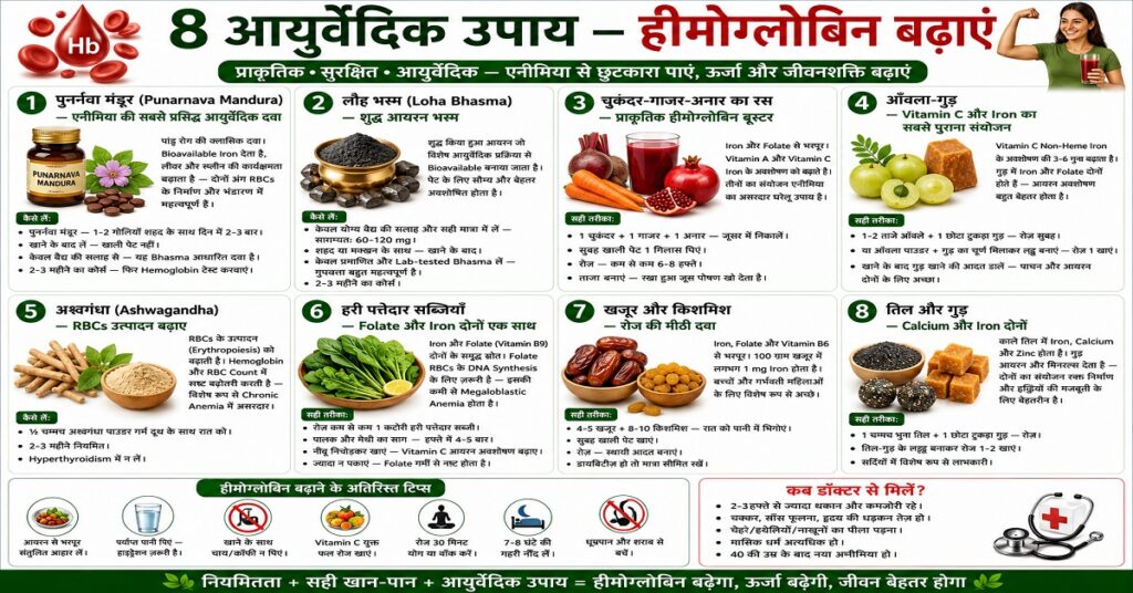 8 आयुर्वेदिक उपाय — हीमोग्लोबिन बढ़ाएं