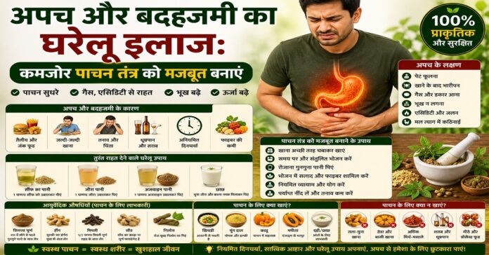 अपच और बदहजमी का घरेलू इलाज: कमजोर पाचन तंत्र को मजबूत बनाएं