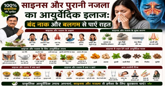 साइनस और पुरानी नजला का आयुर्वेदिक इलाज: बंद नाक और बलगम राहत साइनस और पुरानी नजला का आयुर्वेदिक इलाज: बंद नाक और बलगम राहत