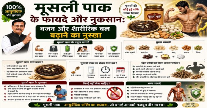 मूसली पाक के फायदे और नुकसान: वजन और शारीरिक बल बढ़ाने का नुस्खा