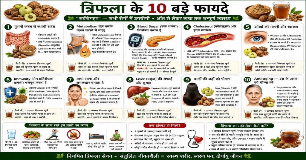 त्रिफला के 10 बड़े फायदे