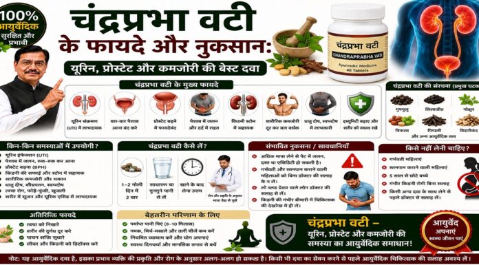 चंद्रप्रभा वटी के फायदे और नुकसान: यूरिन, प्रोस्टेट और कमजोरी की बेस्ट दवा चंद्रप्रभा वटी के फायदे और नुकसान: यूरिन, प्रोस्टेट और कमजोरी की बेस्ट दवा
