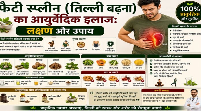 फैटी स्प्लीन (तिल्ली बढ़ना) का आयुर्वेदिक इलाज: लक्षण और उपाय फैटी स्प्लीन (तिल्ली बढ़ना) का आयुर्वेदिक इलाज: लक्षण और उपाय