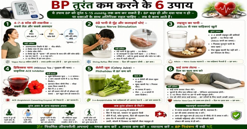 BP तुरंत कम करने के 6 उपाय