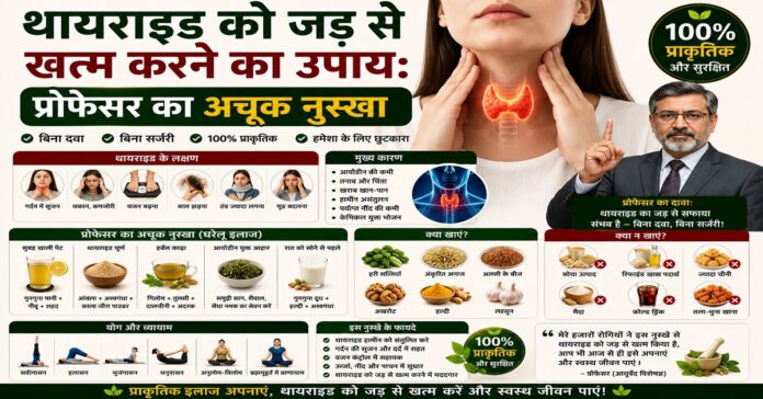 थायराइड को जड़ से खत्म करने का उपाय: प्रोफेसर का अचूक नुस्खा थायराइड को जड़ से खत्म करने का उपाय: प्रोफेसर का अचूक नुस्खा