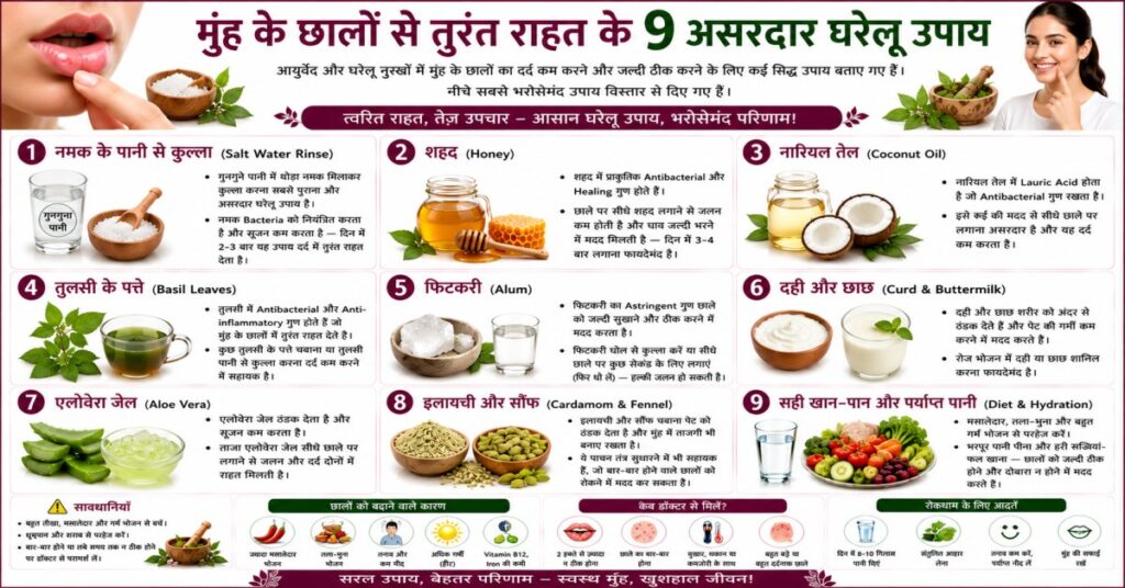 मुंह के छालों से तुरंत राहत के 9 असरदार घरेलू उपाय