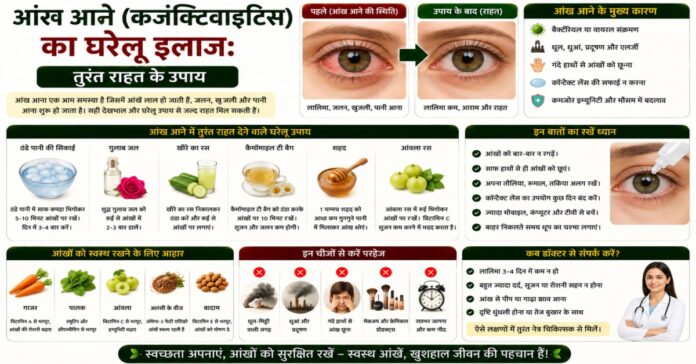 आंख आने (कंजंक्टिवाइटिस) का घरेलू इलाज: तुरंत राहत के उपाय