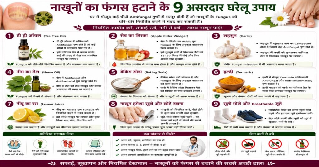 नाखूनों का फंगस हटाने के 9 असरदार घरेलू उपाय