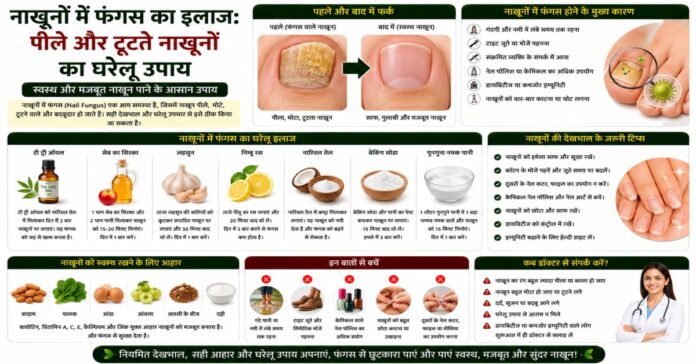 नाखूनों में फंगस का इलाज: पीले और टूटते नाखूनों का घरेलू उपाय नाखूनों में फंगस का इलाज: पीले और टूटते नाखूनों का घरेलू उपाय