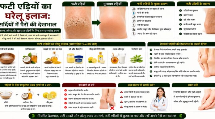फटी एड़ियों का घरेलू इलाज: सर्दियों में पैरों की देखभाल फटी एड़ियों का घरेलू इलाज: सर्दियों में पैरों की देखभाल