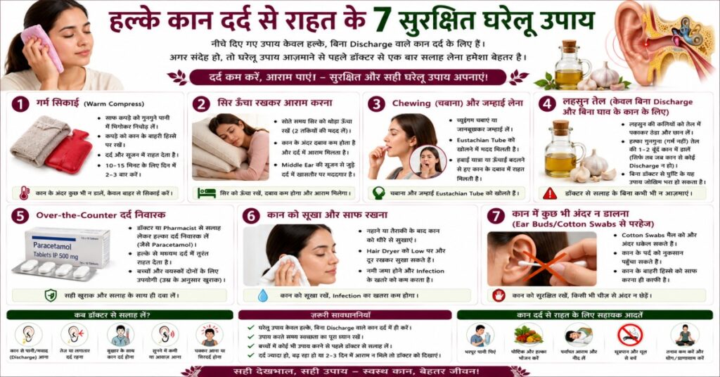 हल्के कान दर्द से राहत के 7 सुरक्षित घरेलू उपाय
