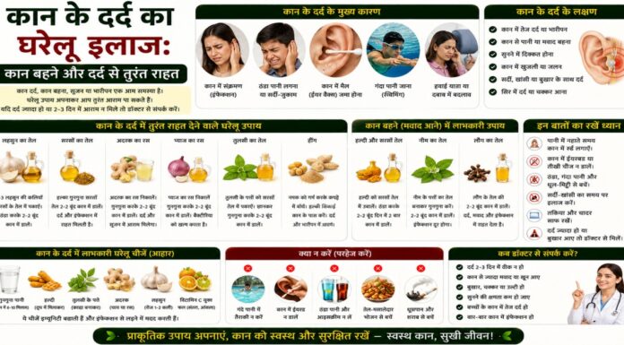 कान के दर्द का घरेलू इलाज: कान बहने और दर्द से तुरंत राहत हल्के कान दर्द से राहत के 7 सुरक्षित घरेलू उपाय