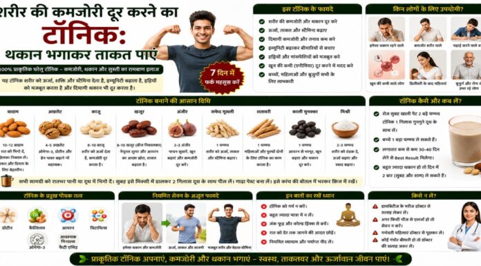 शरीर की कमजोरी दूर करने का टॉनिक: थकान भगाकर ताकत पाएं शरीर की कमजोरी दूर करने का टॉनिक: थकान भगाकर ताकत पाएं