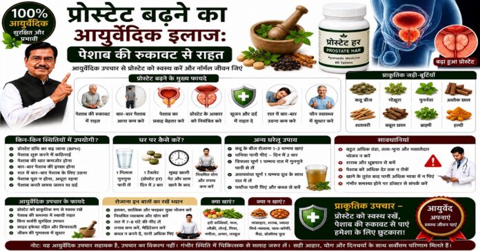 प्रोस्टेट बढ़ने का आयुर्वेदिक इलाज: पेशाब की रुकावट से राहत प्रोस्टेट बढ़ने का आयुर्वेदिक इलाज: पेशाब की रुकावट से राहत