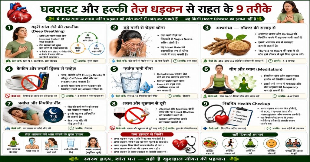 घबराहट और हल्की तेज़ धड़कन से राहत के 9 तरीके