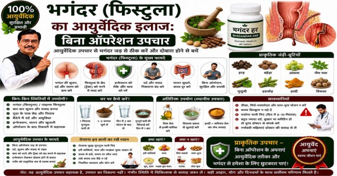 भगंदर (फिस्टुला) का आयुर्वेदिक इलाज: बिना ऑपरेशन उपचार