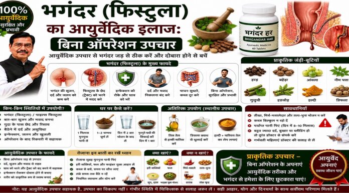 भगंदर (फिस्टुला) का आयुर्वेदिक इलाज: बिना ऑपरेशन उपचार भगंदर (फिस्टुला) का आयुर्वेदिक इलाज: बिना ऑपरेशन उपचार