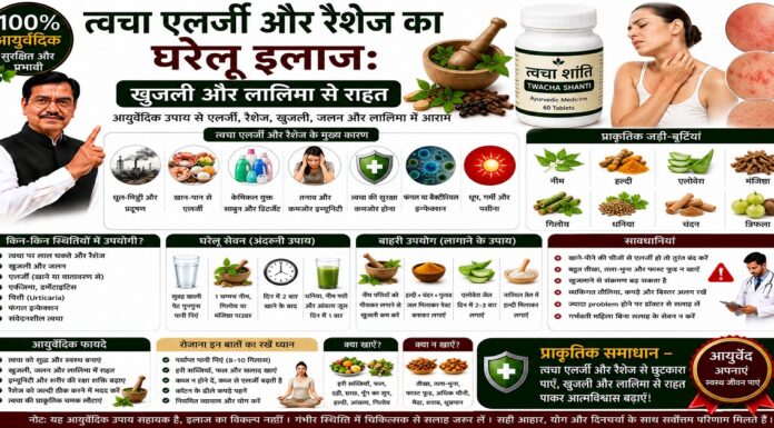 त्वचा एलर्जी और रैशेज का घरेलू इलाज: खुजली और लालिमा से राहत खुजली और लालिमा से राहत के 9 तरीके