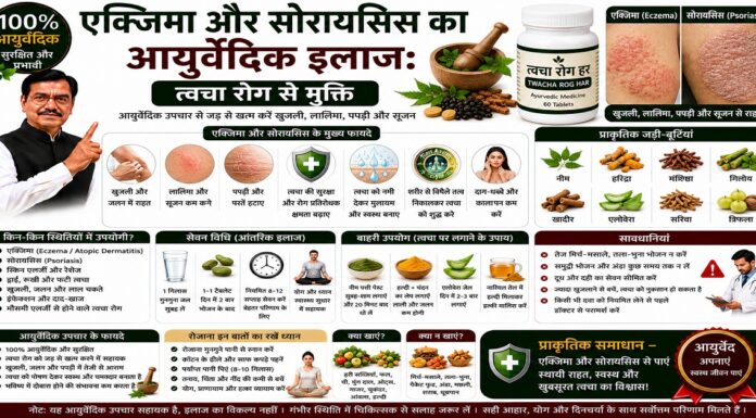 एक्जिमा और सोरायसिस का आयुर्वेदिक इलाज: त्वचा रोग से मुक्ति एक्जिमा और सोरायसिस का आयुर्वेदिक इलाज: त्वचा रोग से मुक्ति