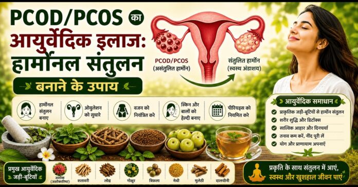 PCOD/PCOS का आयुर्वेदिक इलाज: हार्मोनल संतुलन बनाने के उपाय PCOD/PCOS का आयुर्वेदिक इलाज: हार्मोनल संतुलन बनाने के उपाय