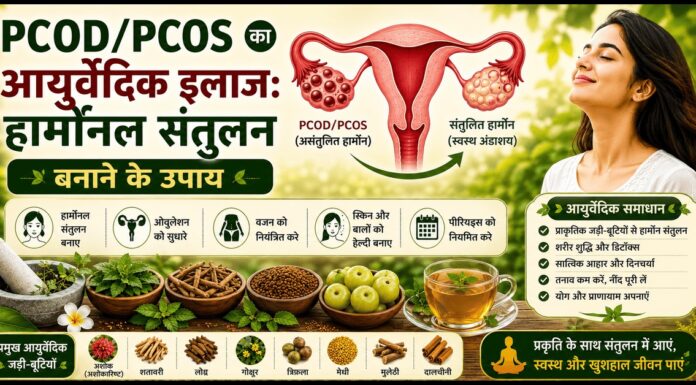 PCOD/PCOS का आयुर्वेदिक इलाज: हार्मोनल संतुलन बनाने के उपाय PCOD/PCOS का आयुर्वेदिक इलाज: हार्मोनल संतुलन बनाने के उपाय