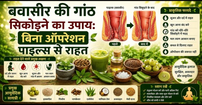 बवासीर की गांठ सिकोड़ने का उपाय: बिना ऑपरेशन पाइल्स से राहत बवासीर की गांठ सिकोड़ने का उपाय: बिना ऑपरेशन पाइल्स से राहत