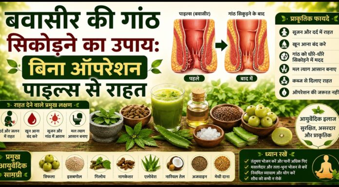 बवासीर की गांठ सिकोड़ने का उपाय: बिना ऑपरेशन पाइल्स से राहत बवासीर की गांठ सिकोड़ने का उपाय: बिना ऑपरेशन पाइल्स से राहत