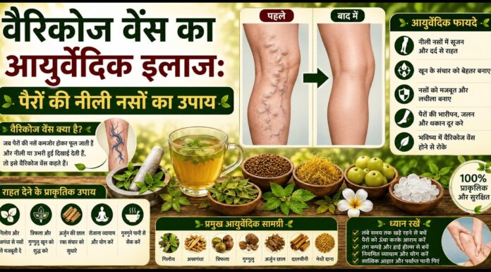 वैरिकोज वेंस का आयुर्वेदिक इलाज: पैरों की नीली नसों का उपाय वैरिकोज वेंस का आयुर्वेदिक इलाज: पैरों की नीली नसों का उपाय