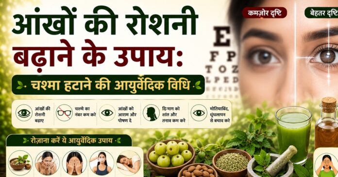 आंखों की रोशनी बढ़ाने के उपाय: चश्मा हटाने की आयुर्वेदिक विधि आंखों की रोशनी बढ़ाने के उपाय: चश्मा हटाने की आयुर्वेदिक विधि