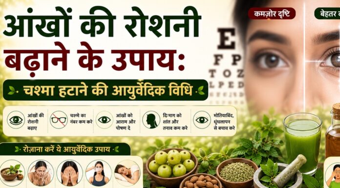 आंखों की रोशनी बढ़ाने के उपाय: चश्मा हटाने की आयुर्वेदिक विधि आंखों की रोशनी बढ़ाने के उपाय: चश्मा हटाने की आयुर्वेदिक विधि