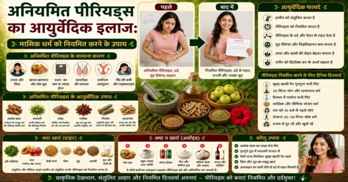 अनियमित पीरियड्स का आयुर्वेदिक इलाज: मासिक धर्म को नियमित करने के उपाय