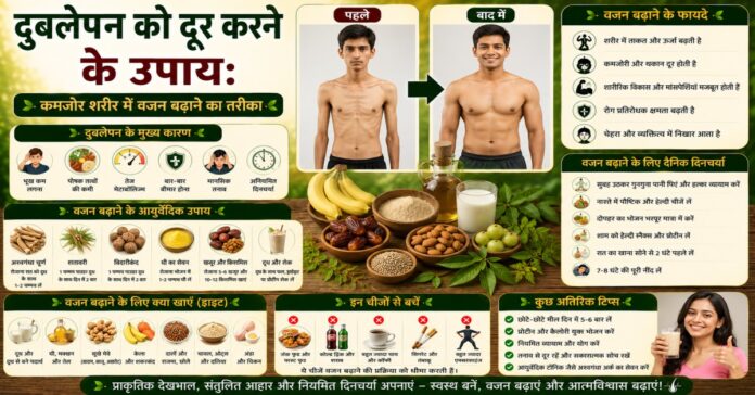 दुबलेपन को दूर करने के उपाय: कमजोर शरीर में वजन बढ़ाने का तरीका