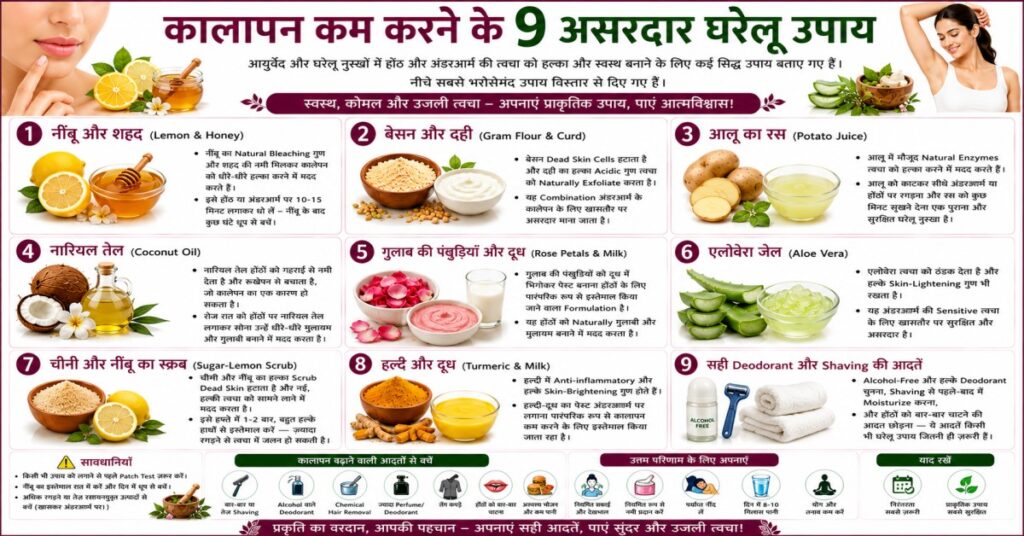 कालापन कम करने के 9 असरदार घरेलू उपाय