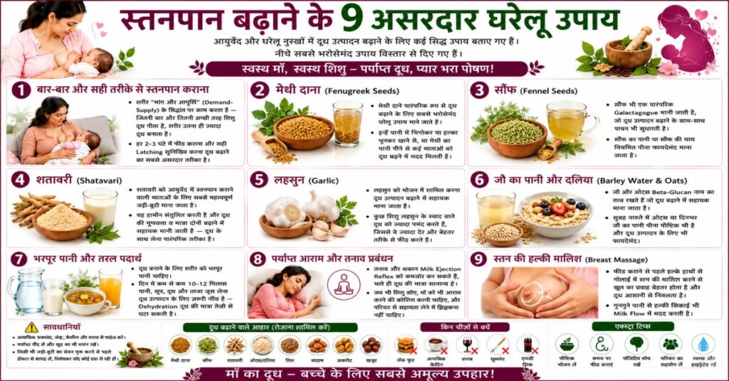 स्तनपान बढ़ाने के 9 असरदार घरेलू उपाय