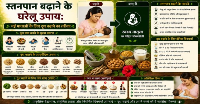 स्तनपान बढ़ाने के घरेलू उपाय: नई माताओं के लिए दूध बढ़ाने का तरीका