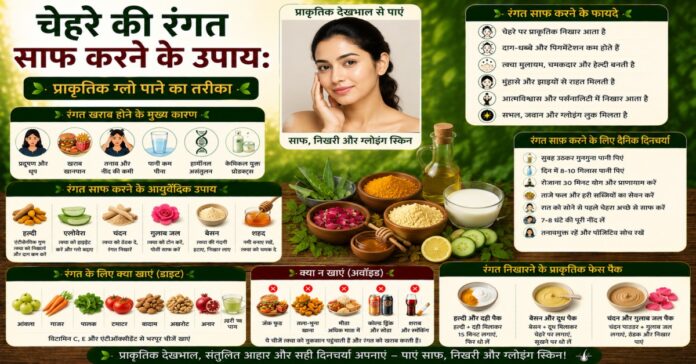 चेहरे की रंगत साफ करने के उपाय: प्राकृतिक ग्लो पाने का तरीका चेहरे की रंगत साफ करने के उपाय: प्राकृतिक ग्लो पाने का तरीका